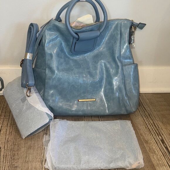 MKF Zori Women's Collection By Mia K Arya Signature Tote Bag and Set Of 4 Blue - Picture 8 of 12